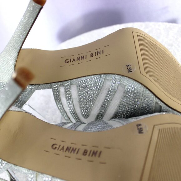 Gianni Bini Sharissah Silver Rhinestone High Heel Sandals Women’s 8.5M – NWB - Picture 8 of 11